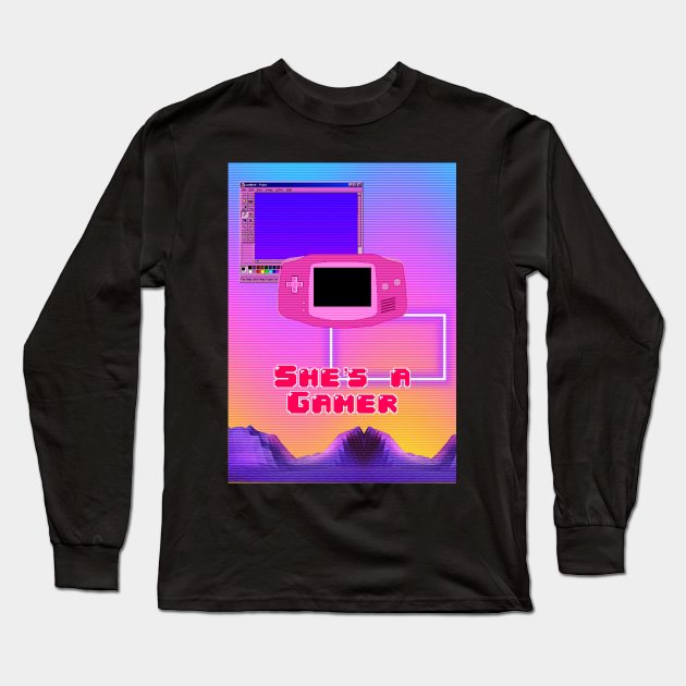 She’s a Gamer Long Sleeve T-Shirt by ssydneyart